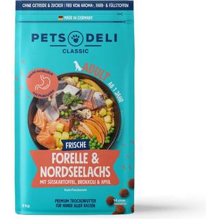 Pets Deli Tørfoder med ørred og nordsølaks, sød kartoffel, broccoli og æble 99.48 DKK/1 kg