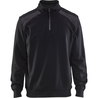 Blåkläder 3353 Sweatshirt half zip / Sweatshirt half zip - 2XL - Sort/Mørk Grå
