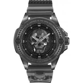 Philipp Plein PWWAA0523 The Skull Sort/Gummi Ø44 mm