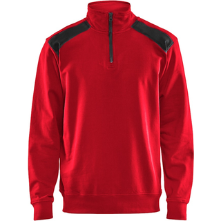Blåkläder 3353 Sweatshirt half zip / Sweatshirt half zip - XS - Rød/Sort