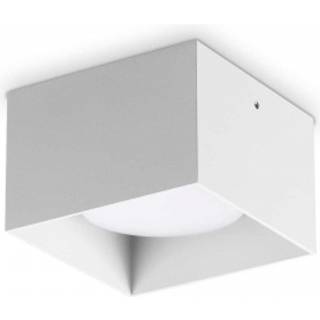 Ideal Lux downlight Spike Square, hvid, aluminium, 10 x 10 cm