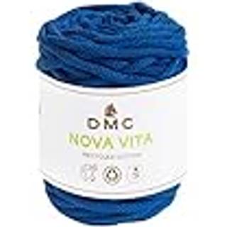 DMC Nova Vita 12 0075 Indhold: 80% Genanvendt bomuld, 20% polyester Vægt/længde:250 g = ca. 55 m Anbefalede pinde:12 mm Strikkefasthed: 10 cm x 10 cm = 6 m x 10 r Kan vaskes skånsom maskinvask, max. 30ºC / Tørres fladt.