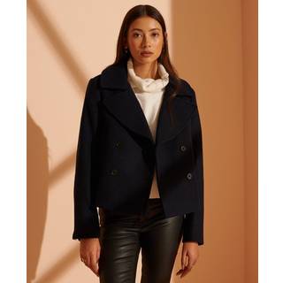Superdry Kort Peacoat i uld