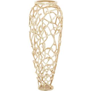 Deco 79 Aluminium Metal Coral Decorative Vase Centerpiece Vase til boligdekoration 9 """" X 9 """" X 23 """" Guld