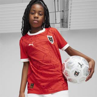 Puma Austria 2024 Home Jersey Youth, Red, Size 9-10Y, Clothing - Chili Pepper - 9-10Y