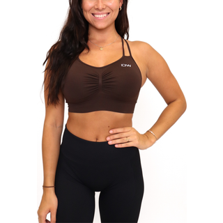 Define Seamless Scrunch Sports Bra Dark Brown