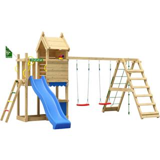 Jungle Gym Resort legetårn m/climb & blå rutsjeb.
