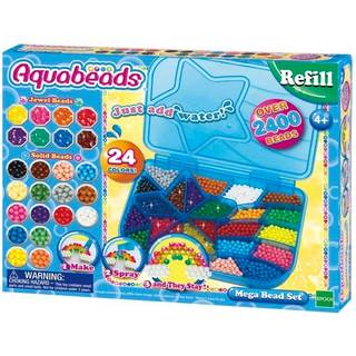 Aquabeads Mega Bead refill perlekuffert - med 2400 vandperler i 24 farver