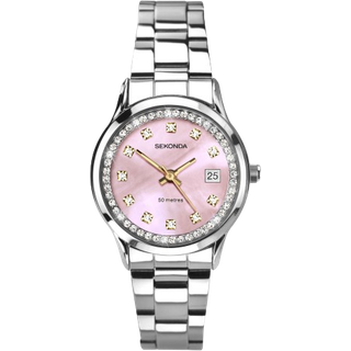 Sekonda 40475 Catherine Stainless Steel Pink Dial Bracelet Watch - W32295