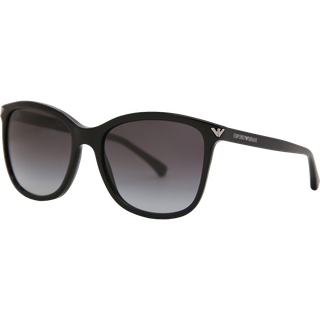 Emporio Armani Kvinde EA4060 50178G Solbriller Acetat Sort Grå Firkantet Normal Skygge