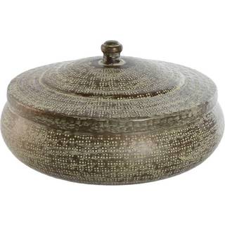 Dekorativ boks Home ESPRIT Grøn Aluminium 42 x 42 x 23 cm