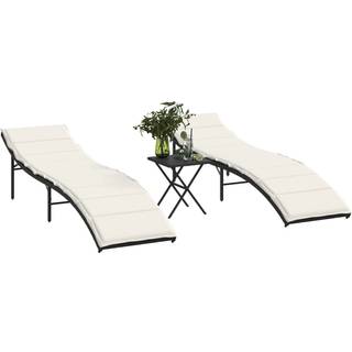 Liggestol Med Hynde 55X199X50 Cm Polyrattan - 2 / Sort
