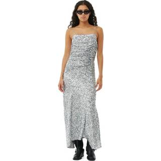 Ganni Sequined slip dress - silver - XL