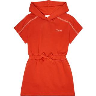 ChloÃ© Kids Hooded cotton minidress - orange - Y 12