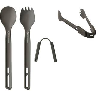 Sea To Summit Frontier Ul Cutlery Set - [2 Piece] Long Handle Spoon And Spork Aluminium Hard Anodise - Bestik