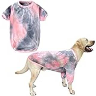 Pripre Tie Dye Dog Shirt til store hunde Lille medium ?ndbar bomuld Hund t?j Hund Pyjamas Big Dogs Shirts Boy Girl L Pink Tiedye