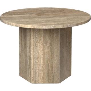 GUBI Epic Sofabord Rundt Ø60 Varm Taupe Travertin