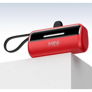 Cyke X3 Lightning Power Bank m. USB-C, USB-A kabler - 5000mAh - Rød