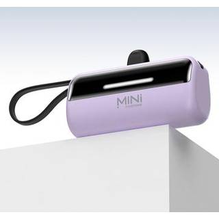 Cyke X3 Lightning Power Bank m. USB-C, USB-A kabler - 5000mAh - Lilla