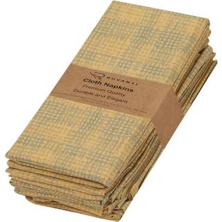 Ruvanti klud servietter s?t af 6 bomuld 100% 18x18 inches servietter klud vaskbar bl?d absorbent. Bomuldsservietter til fester julet Thanksgiving