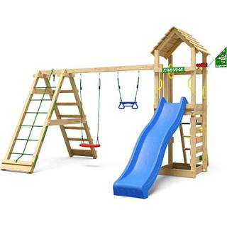 Jungle Gym Cocoon legetårn komplet inkl. klatremodul 2 og blå rutschebane - 804-071C2B