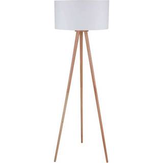 Lindby gulvlampe Charlia, hvid, træ, højde 150 cm