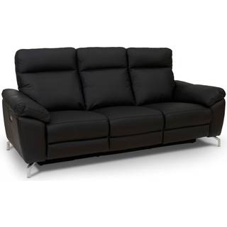 Selesta Recliner 3 pers. lædersofa sort