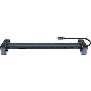 NÖRDIC 1 til 10 USB-C dockingstation 1xHDMI 4K30Hz 1xUSB-C PD100W 3xUSB-A 5G 1xLAN 10/100 1xAudio 1xTF 1xMicroSD Thunderbolt 3 & 4