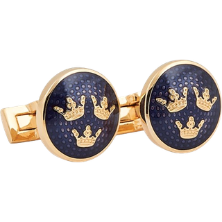 Skultuna Cuff Links Tre Kronor Gold/Royal Blue
