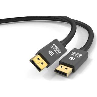 NÖRDIC 5m nylon flettet Displayport 2.1 kabel DP40 UHBR10 40Gbps 8K30Hz 4K144Hz