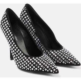 Burberry Crystal-embellished suede pumps - black - EU 37