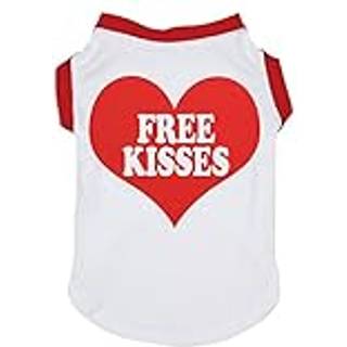 Petitebella gratis kyss hjerte hvalpehund skjorte (hviteret stor)