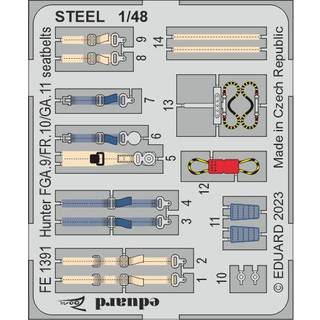 Hunter FGA.9/FR.10/GA.11 seatbelts STEEL 1/48 AIRFIX