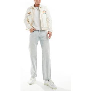 Levi's Levi's White 100% Cotton 555 Relaxed Straight Worn In Jeans