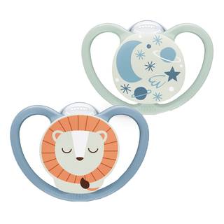 NUK Space Night Silicon S1 - Lion 2-pak