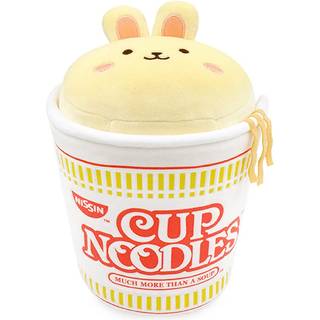 Anirollz udstoppet dyreplys legetøj - Officiel Nissin Cup Noodle Roll Blanket Outfitz Doll | Soft Squishy Warm Comt Comfort Safe | Pude med bunny