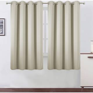 Lemomo Light Beige Termal Blackout Curtains/52 x 63 tommer/s?t med 2 paneler Rum m?rkningsgardiner