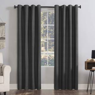 Sun Zero Columbia 2-Pack Termal Energy Saving 100% Blackout Grommet Curtain Panel Pair 50 """" X 108 """" Charcoal Grey