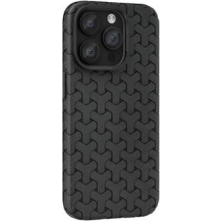 iPhone 15 Plus Fleksibelt Plastik Bagside Cover - Flettet Tekstur - Sort