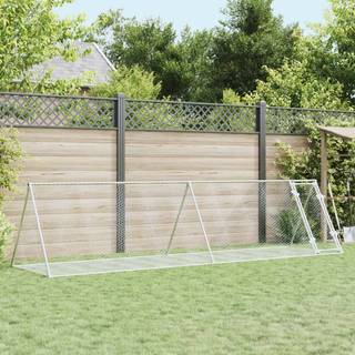 kaninbur 400x105x91 cm galvaniseret stål sølvfarvet