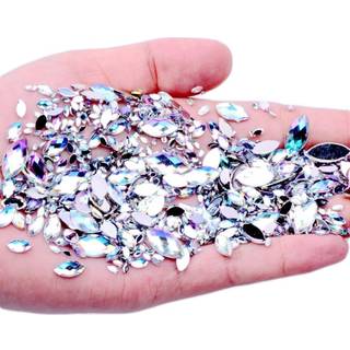 600 stk rhinestones negle dekorationer - Blandet taske