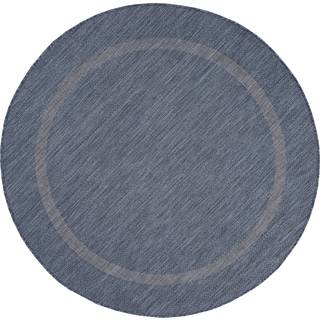 Relax Rund Udendørs tæppe Ensfarvet - Blå - 200x200 (Rund)