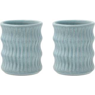 Villa Collection Styles kop med rillet mønster 30 cl 2-pak Blå