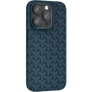 iPhone 15 Pro Fleksibelt Plastik Bagside Cover - Flettet Tekstur - Blå
