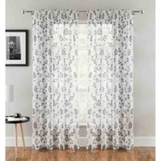 Enhanced Living Enhanced Living Black Willow Pair Of Voile Panels