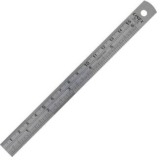 Linex SL15 rustfri stållineal med cm og tommer 15 cm