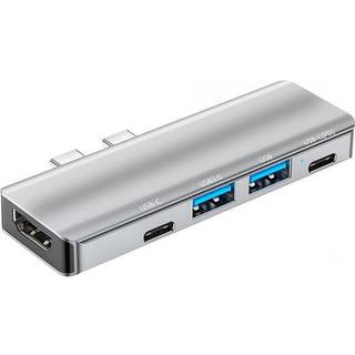 NÖRDIC 2 til 5 USB-C dockingstation til MacBook Pro og Air 1xHDMI 4K30Hz 1xUSB-C 1xUSB-C PD100W 1xUSB-A 3.0 1xUSB-A 2.0