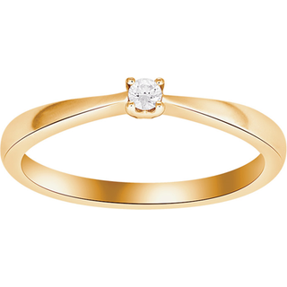 Siersbøl Heart prinsessering i guld med 0,05 ct.