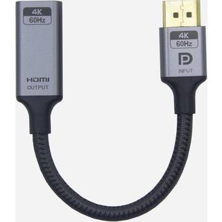 NÖRDIC 20cm Displayport til HDMI 4K60Hz Dynamic HDR 18Gbps