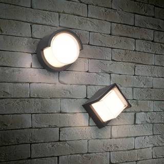 Udendørs LED-væglampe Puno, IP54, kantet